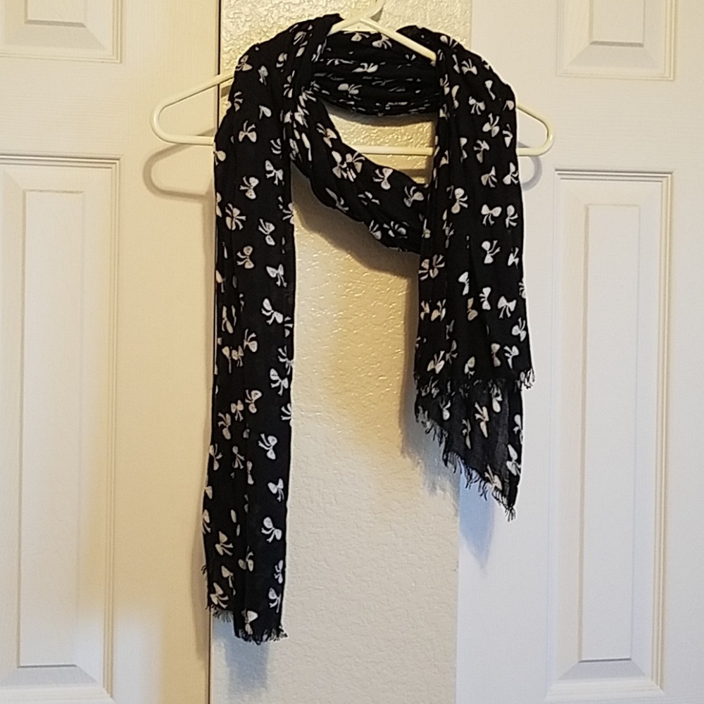 Black Scarf with White Bows by Style & Co.